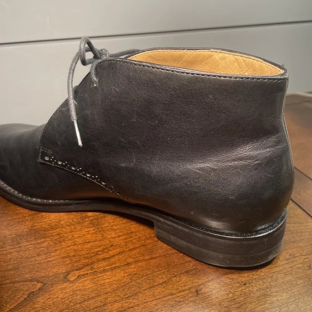 Cole Haan Graydon Chukka Boots Men 7.5  M Black Leather Lace Up 9.5 women NWOB